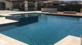 Geometric-Aqua-Blue-Pool-with-Raised-Spa