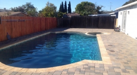 Geometric Pool with Bright Blue Finish