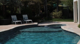 Freeform Pool with Leveled Spa