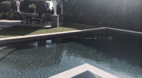 Geometric Pool with Dark Finish