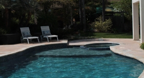 Freeform Pool with Leveled Spa